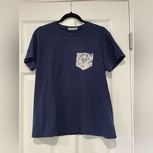 Navy Blue Graphic Pocket Tee